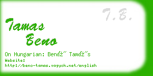 tamas beno business card